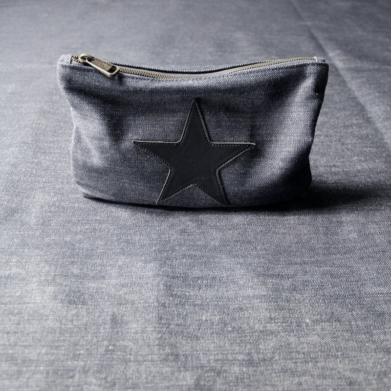 DENIM POUCH - Star Patch
