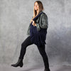 ANDROMEDA SUEDE FRINGE HOBO HANDBAG NAVY