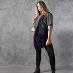 ANDROMEDA SUEDE FRINGE HOBO HANDBAG NAVY