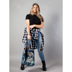 ANDROMEDA SKULL HOBO - Distressed Denim