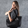 MACKENZIE83 CMACK TOTE HORWEEN VEGETABLE TANNED LEATHER BLACK SMOOTH