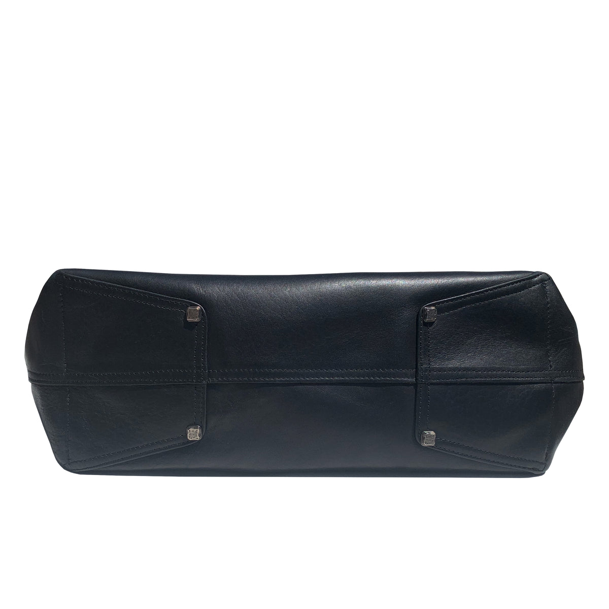 MACKENZIE83 CMACK TOTE HORWEEN VEGETABLE TANNED LEATHER BLACK GRAVEL BOTTOM VIEW