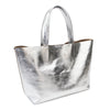 MACKENZIE83 CMACK TOTE SILVER METALLIC AMERICAN LEATHER