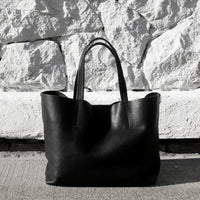 MACKENZIE83 CMACK TOTE HORWEEN VEGETABLE TANNED LEATHER BLACK SMOOTH