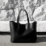 MACKENZIE83 CMACK TOTE HORWEEN VEGETABLE TANNED LEATHER BLACK SMOOTH