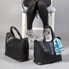 MACKENZIE83 CMACK TOTE HORWEEN VEGETABLE TANNED LEATHER BLACK GRAVEL & BLACK SMOOTH