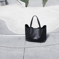 MACKENZIE83 CMACK TOTE HORWEEN VEGETABLE TANNED LEATHER BLACK GRAVEL