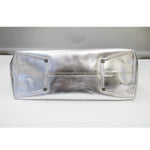 MACKENZIE83 CMACK TOTE SILVER METALLIC AMERICAN LEATHER BOTTOM VIEW