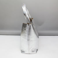 MACKENZIE83 CMACK TOTE SILVER METALLIC AMERICAN LEATHER SIDE VIEW