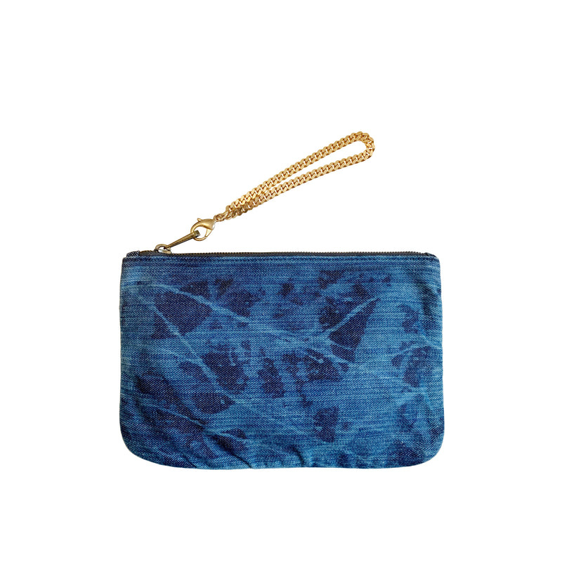 MACKENZIE83 DISTRESSED BLEECHED DENIM CLUTCH