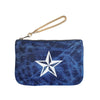MACKENZIE83 NAUTICAL STAR DISTRESSED BLEECHED DENIM CLUTCH