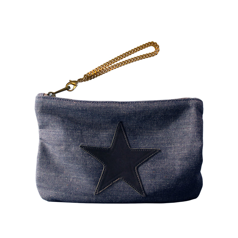 DENIM POUCH - Star Patch