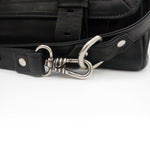 MACKENZIE83 CONVERTIBLE MESSENGER HANDBAG BLACK VEGETABLE TANNED AMERICAN HORWEEN LEATHER DETAIL