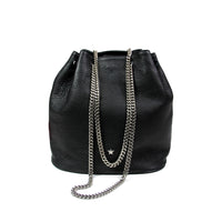 MACKENZIE83 EMACK BUCKET CONVERTIBLE HANDBAG BLACK LUX AMERICAN BUFFALO LEATHER