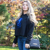 83 X MACKENZIE83 SKULL CROPPED HOODIE BLACK 100% COTTON