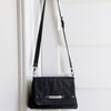 MACKENZIE83 CROSSBODY HANDBAG BLACK AMERICAN SNAKE EFFECT VEGETABLE TANNED LEATHER