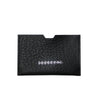 MACKENZIE83 83 LOGO CARD WALLET BLACK VEGETABLE TANNED LEATHER