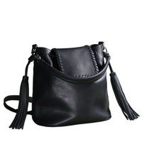 MACKENZIE83 KMACK CONVERTIBLE HOBO BACKPACK BLACK SMOOTH HORWEEN VEGETABLE TANNED LEATHER