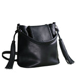 MACKENZIE83 KMACK CONVERTIBLE HOBO BACKPACK BLACK SMOOTH HORWEEN VEGETABLE TANNED LEATHER