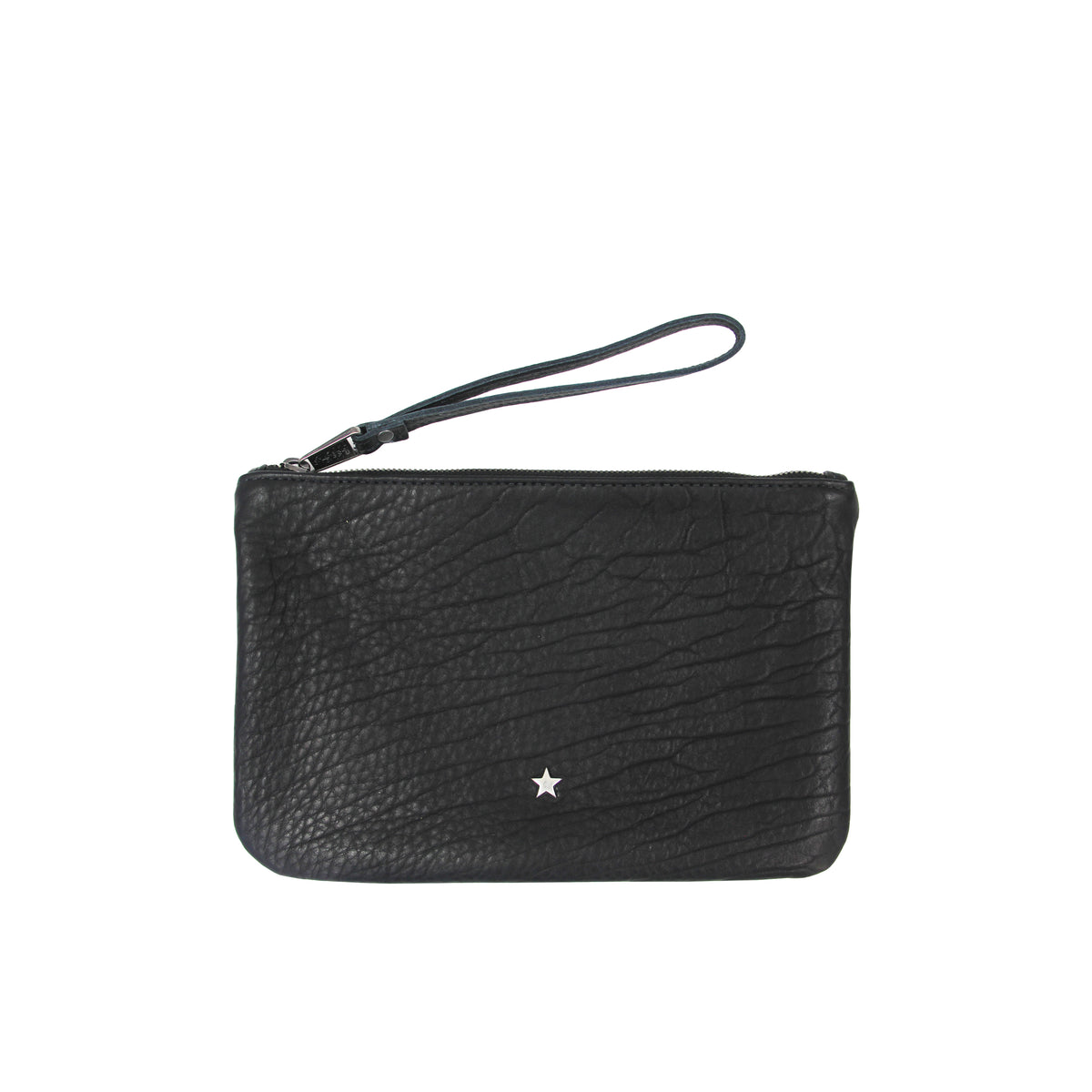 MACKENZIE83 PMACK CLUTCH HANDBAG BLACK AMERICAN BUFFALO LEATHER