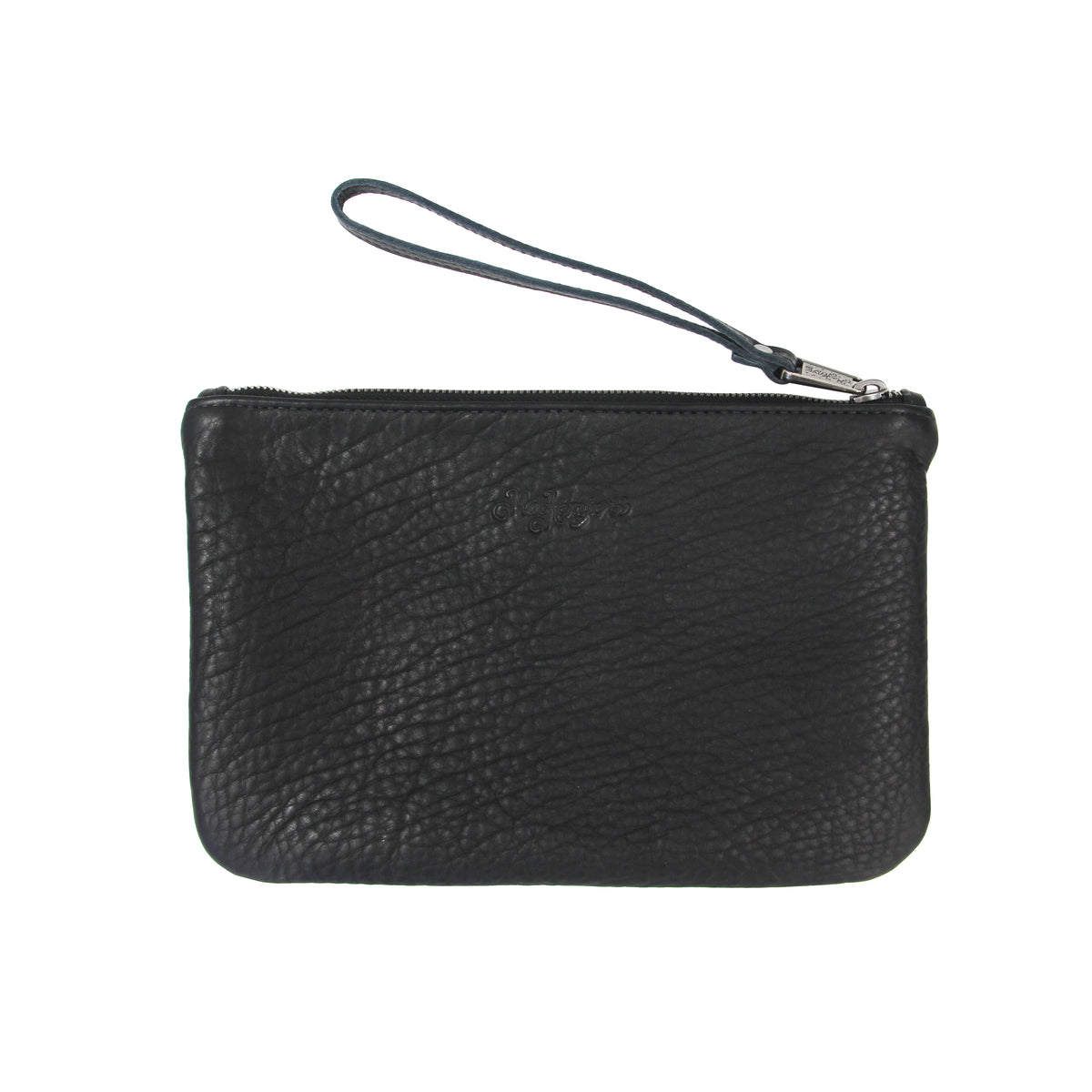 MACKENZIE83 PMACK CLUTCH HANDBAG BLACK AMERICAN BUFFALO LEATHER BACK VIEW