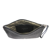 MACKENZIE83 PMACK CLUTCH HANDBAG BLACK AMERICAN BUFFALO LEATHER INSIDE VIEW