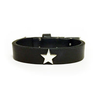 MACKENZIE83 CHEZ STAR CUFF BLACK VEGETABLE TANNED LEATHER
