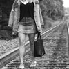 MACKENZIE83 CMACK TOTE HORWEEN VEGETABLE TANNED LEATHER BLACK GRAVEL