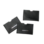 MACKENZIE83 83 LOGO CARD WALLET BLACK VEGETABLE TANNED LEATHER