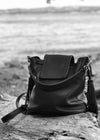MACKENZIE83 KMACK CONVERTIBLE HOBO BACKPACK BLACK SMOOTH HORWEEN VEGETABLE TANNED LEATHER